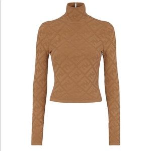 Fendi Diagonal Logo Turtleneck Top US 6
